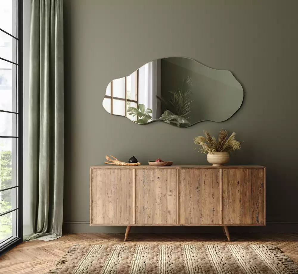 Asymetrischer spiegel originelle Wanddekoration