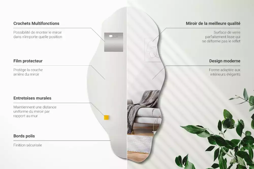 Asymetrischer spiegel originelle Wanddekoration