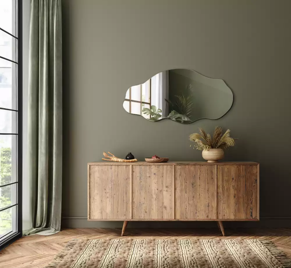 Asymetrischer spiegel originelle Wanddekoration