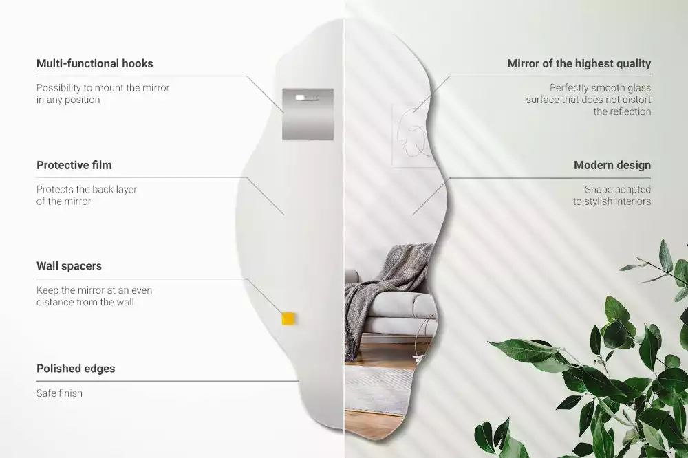 Asymetrischer spiegel originelle Wanddekoration