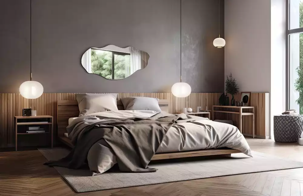 Asymetrischer spiegel originelle Wanddekoration