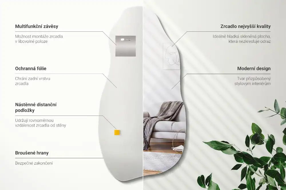 Organischer spiegel hängender Fleck