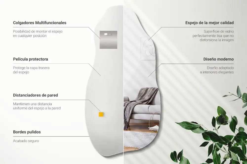 Organischer spiegel hängender Fleck