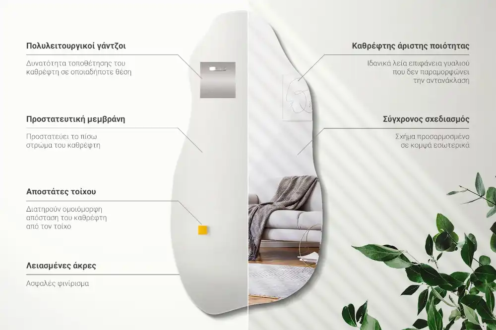 Organischer spiegel hängender Fleck