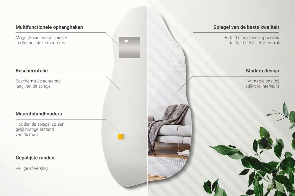 Organischer spiegel hängender Fleck