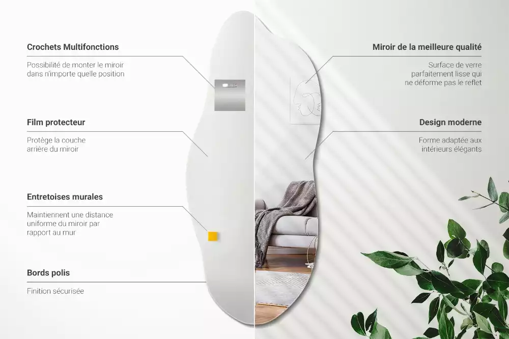 Organisch geformter Spiegel auffällige Ergänzung