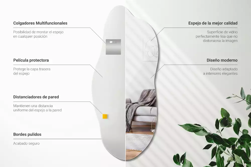 Organisch geformter Spiegel auffällige Ergänzung