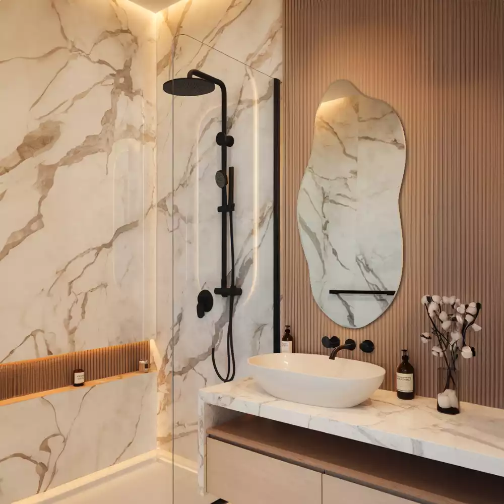 Organisch geformter Spiegel auffällige Ergänzung