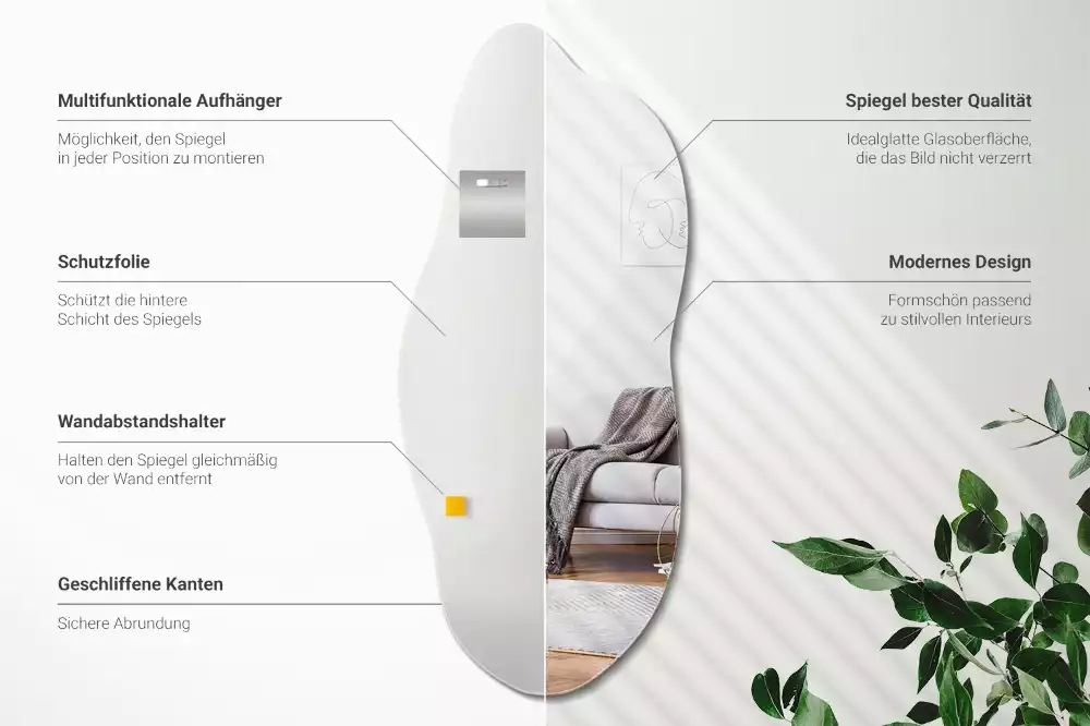 Organisch geformter Spiegel auffällige Ergänzung