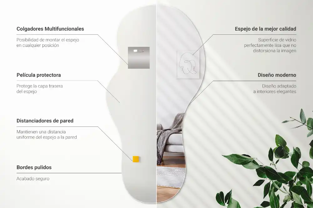 Organischer Wandspiegel in originellem Design
