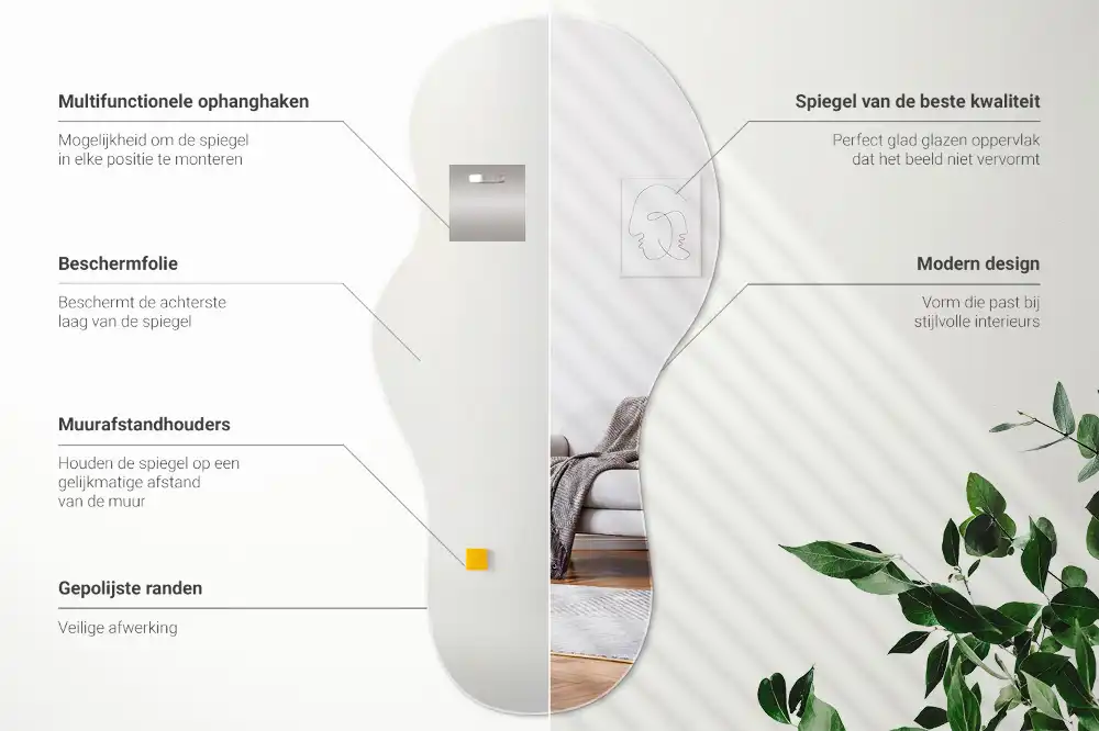 Organischer Wandspiegel in originellem Design