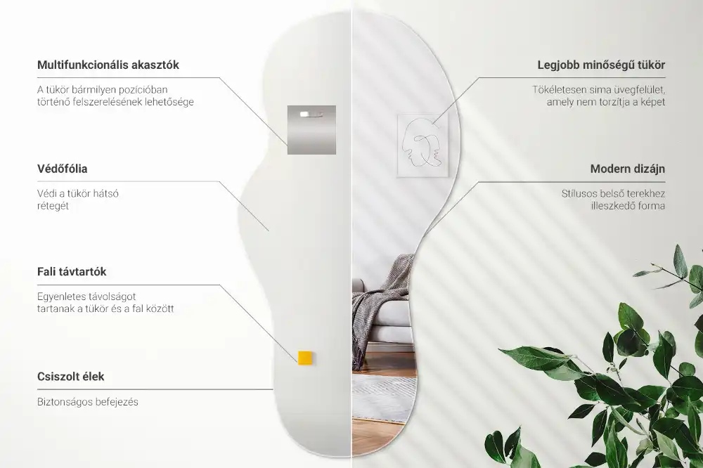 Organischer Wandspiegel in originellem Design