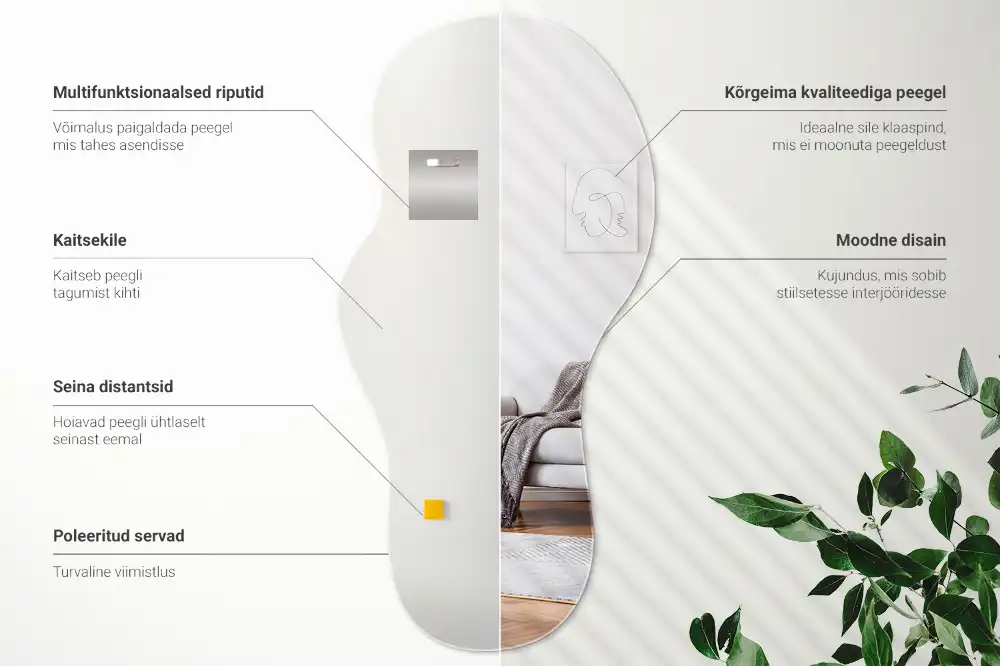 Organischer Wandspiegel in originellem Design