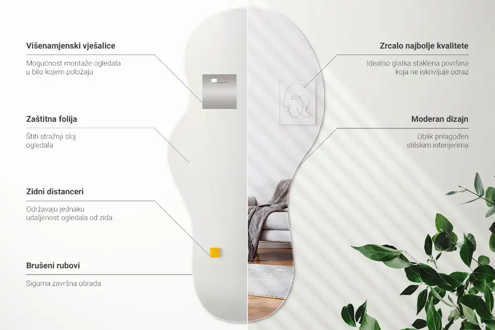 Organischer Wandspiegel in originellem Design