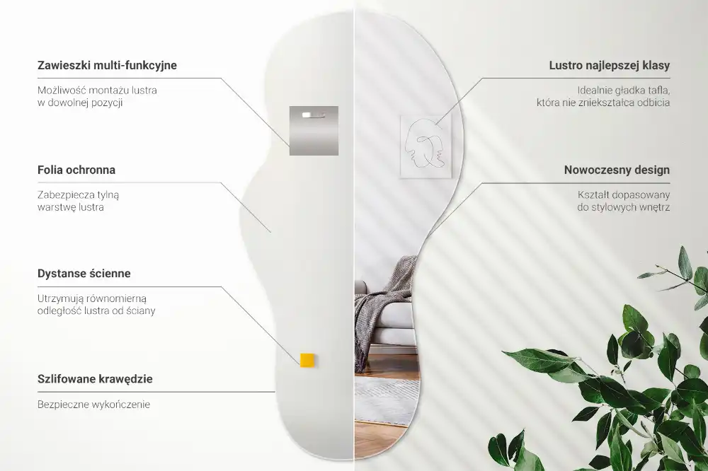 Organischer Wandspiegel in originellem Design