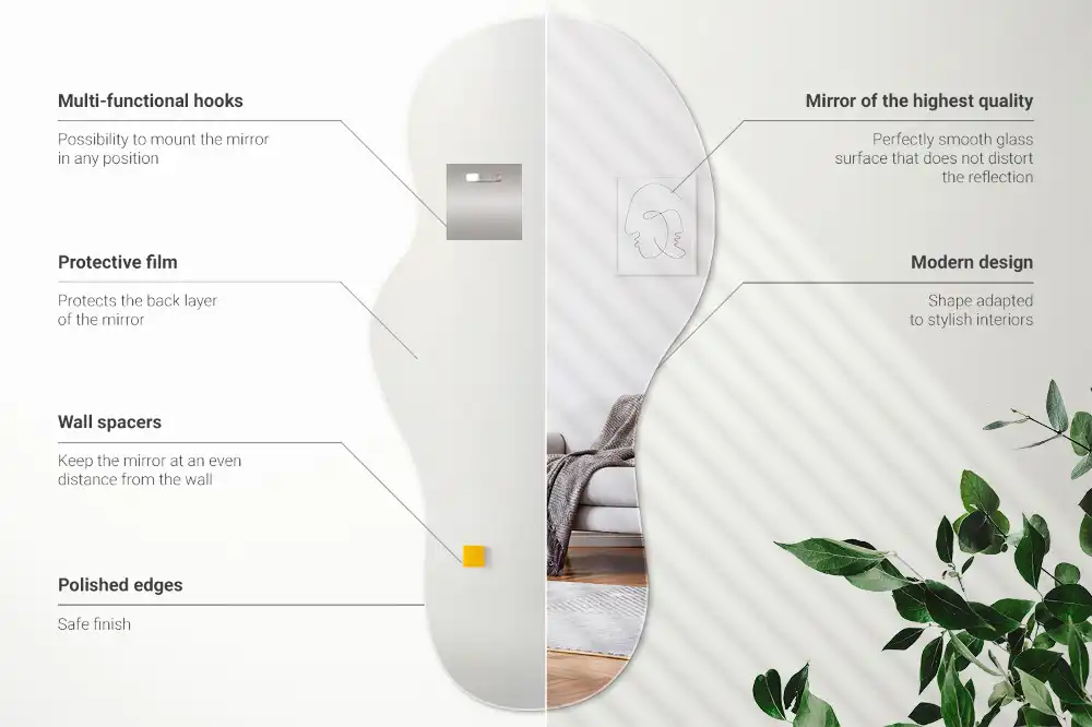 Organischer Wandspiegel in originellem Design