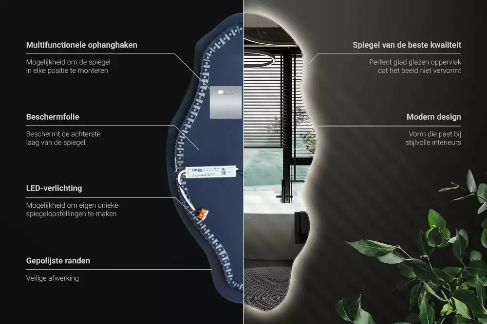 Asymmetrischer spiegel LED-beleuchteter Spot