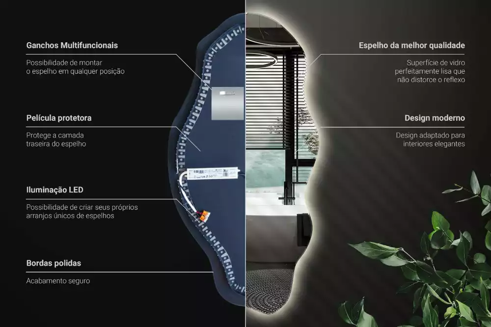 Asymmetrischer spiegel LED-beleuchteter Spot