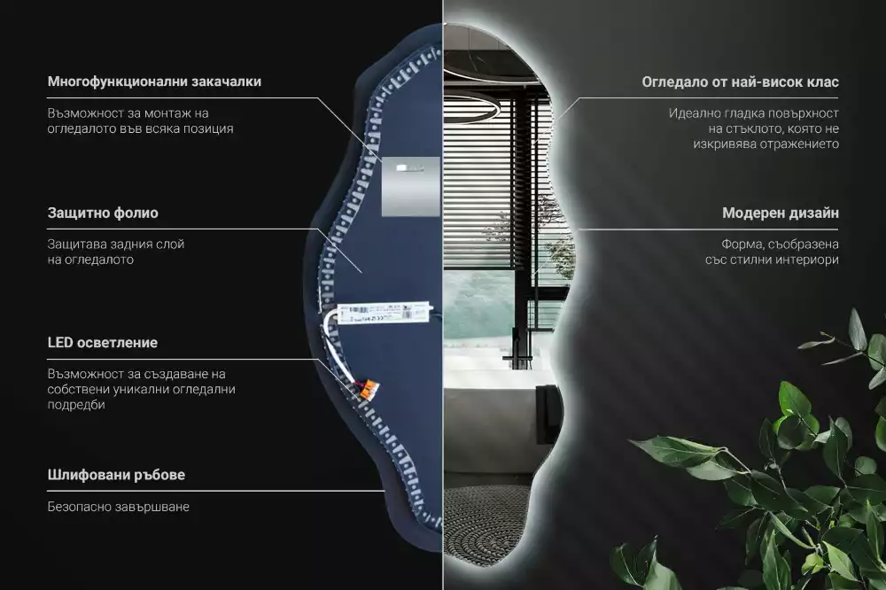 Asymmetrischer spiegel LED-beleuchteter Spot