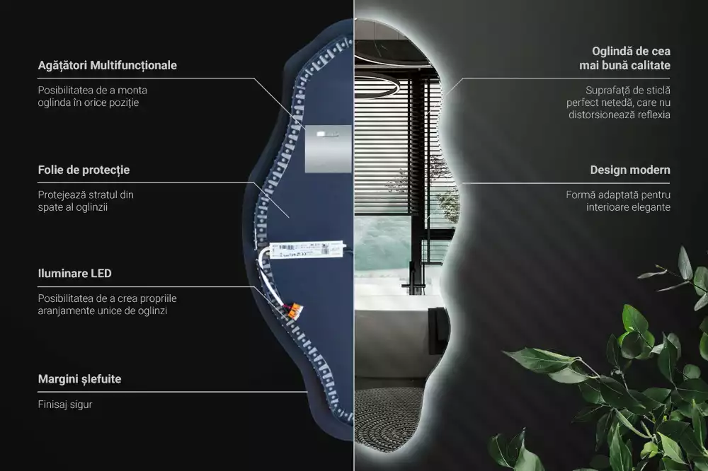 Asymmetrischer spiegel LED-beleuchteter Spot