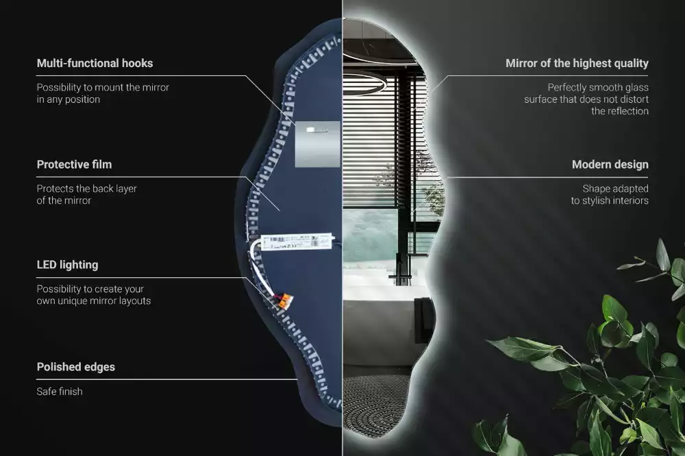 Asymmetrischer spiegel LED-beleuchteter Spot