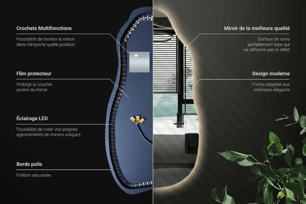 Spiegel organische form stilvoll
