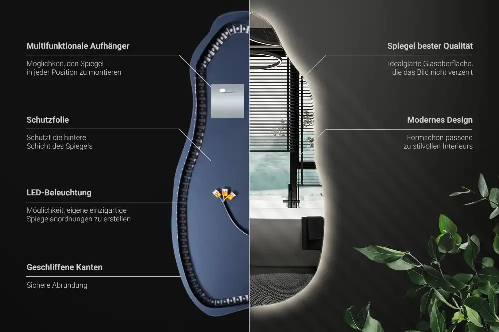 Spiegel organische form stilvoll