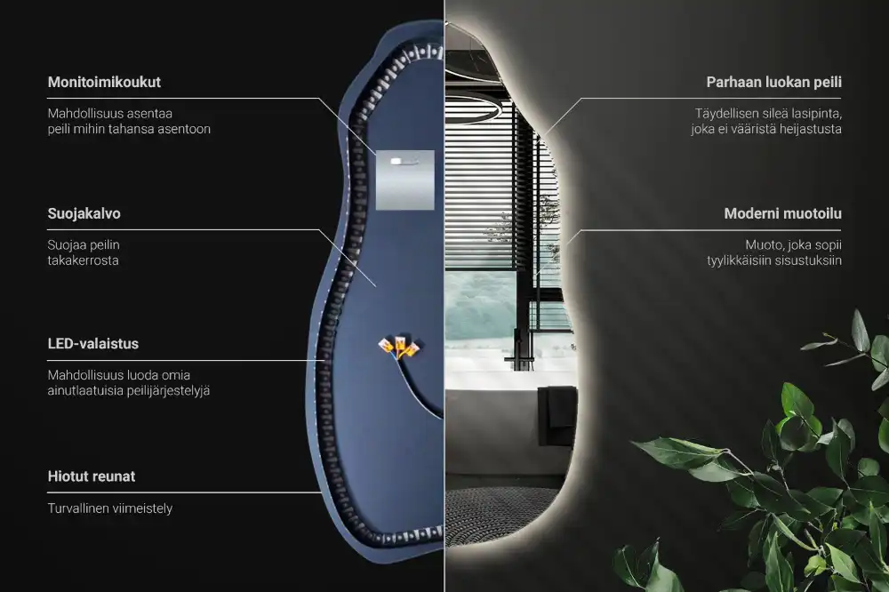 Spiegel organische form stilvoll