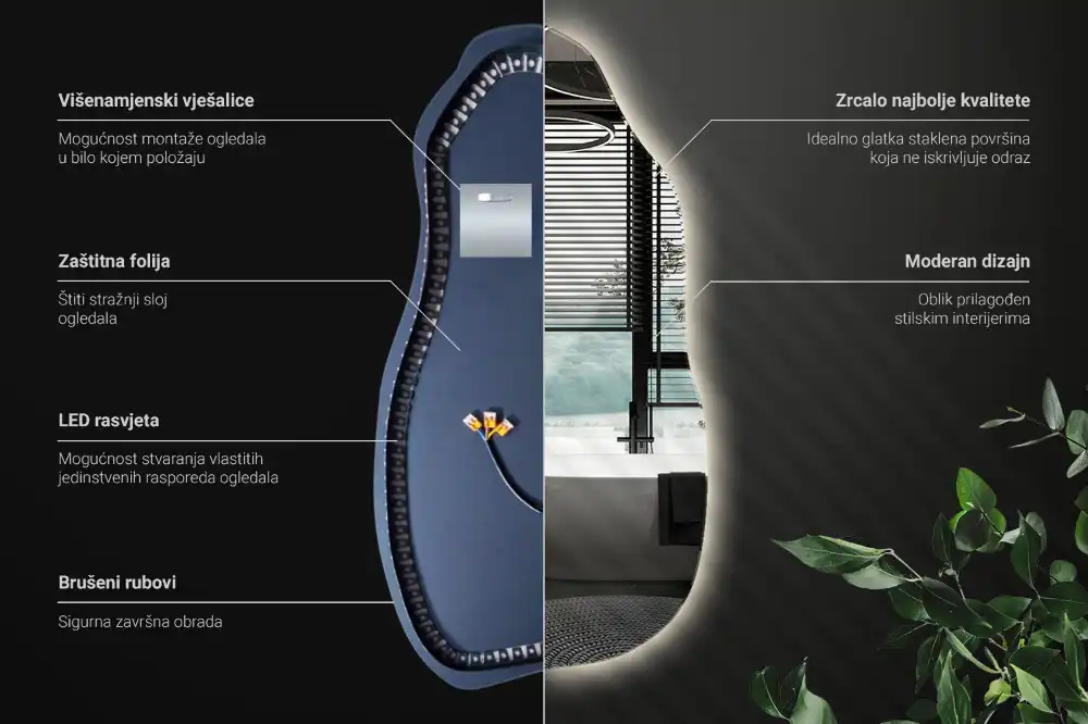 Spiegel organische form stilvoll