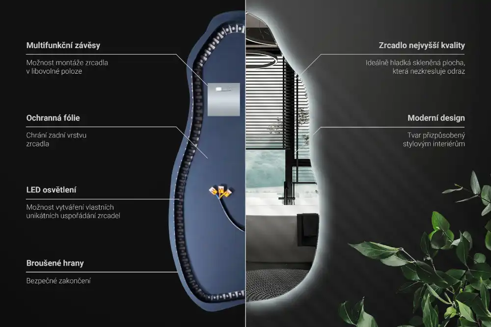 Spiegel organische form stilvoll
