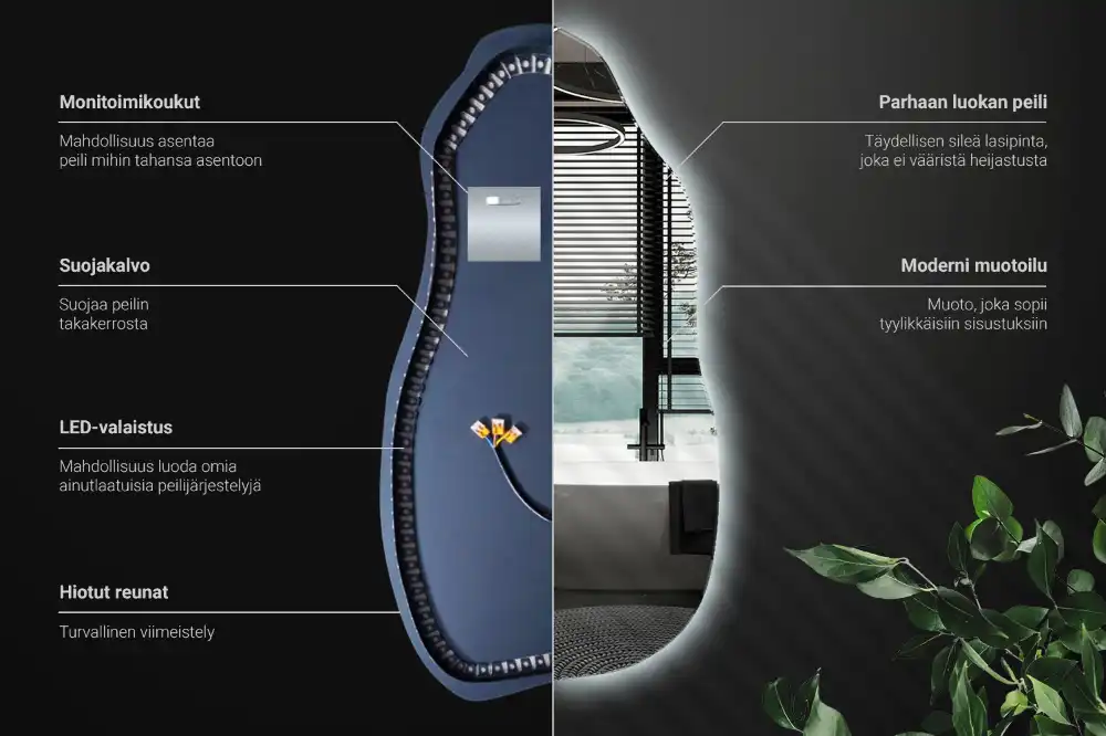 Spiegel organische form stilvoll