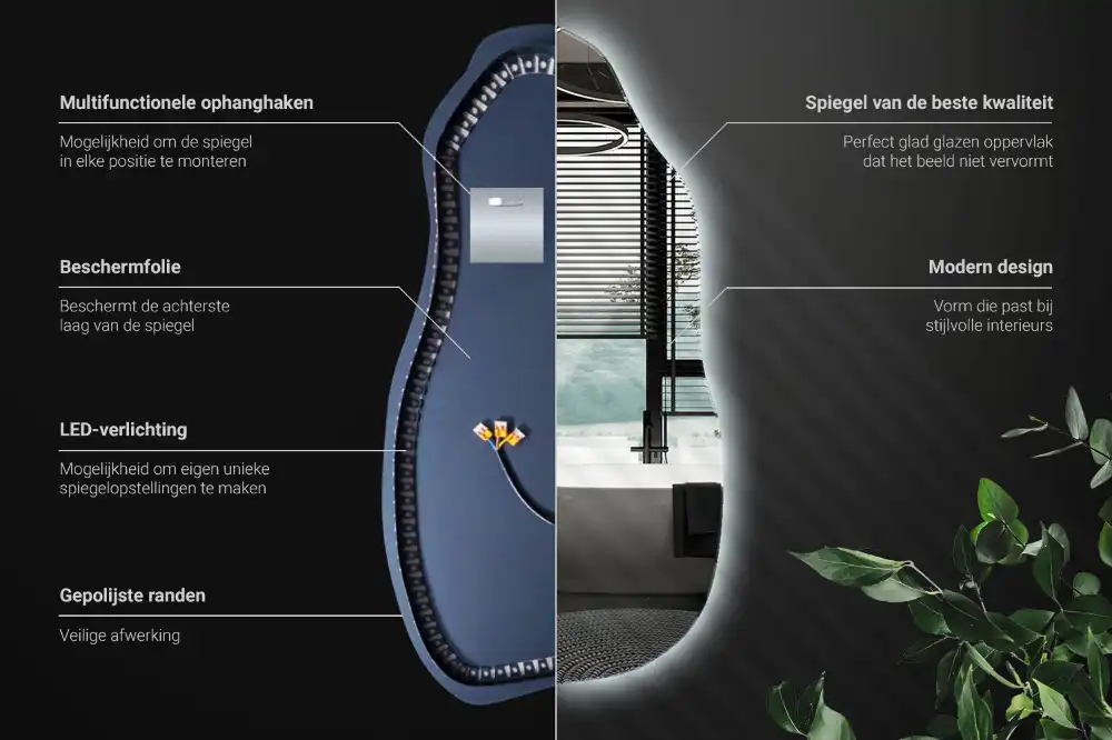 Spiegel organische form stilvoll