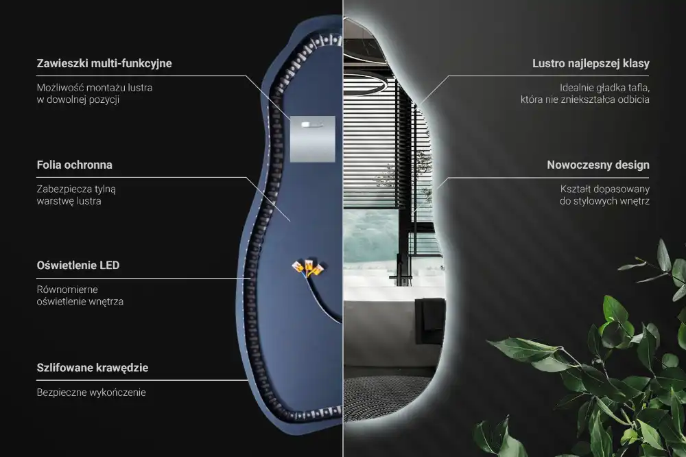 Spiegel organische form stilvoll