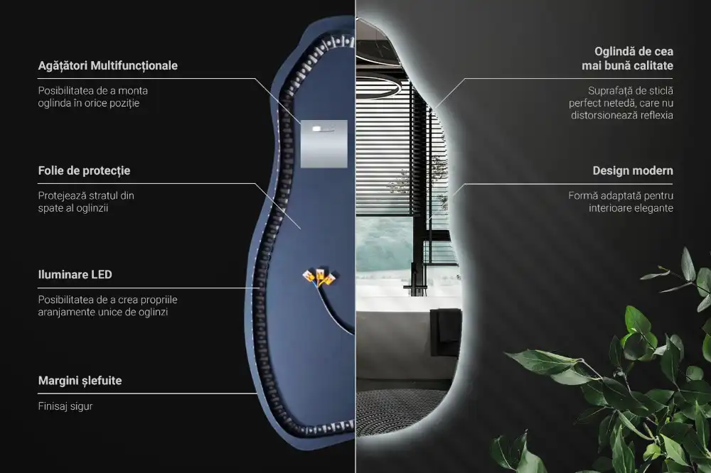 Spiegel organische form stilvoll