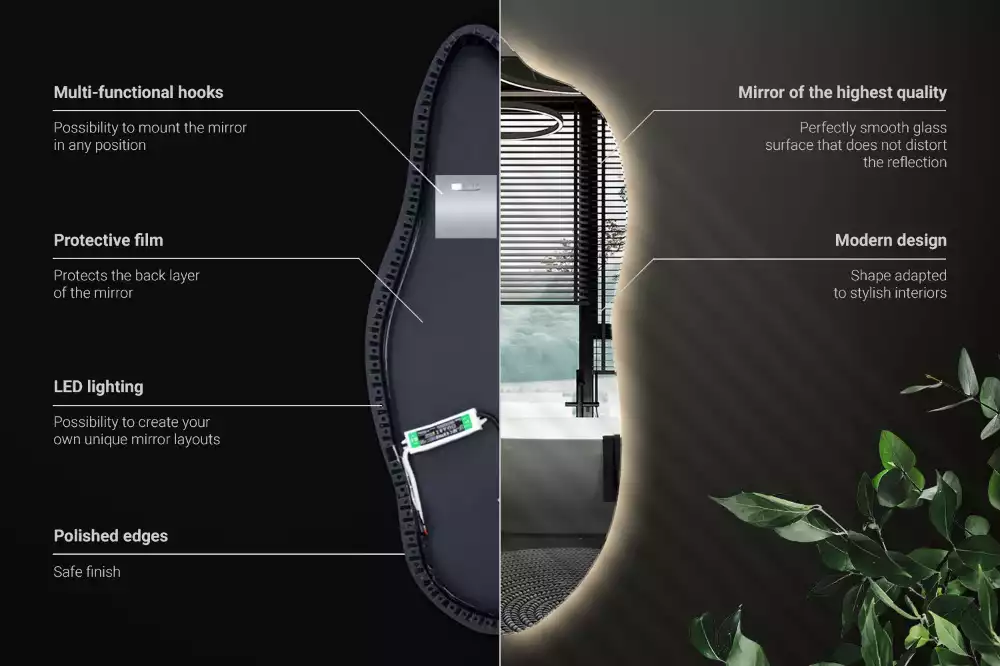 Ausgefallene spiegel mit led dekorativ