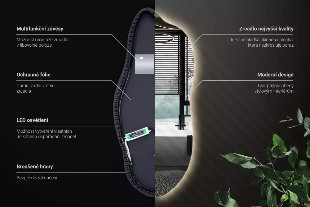 Ausgefallene spiegel mit led dekorativ