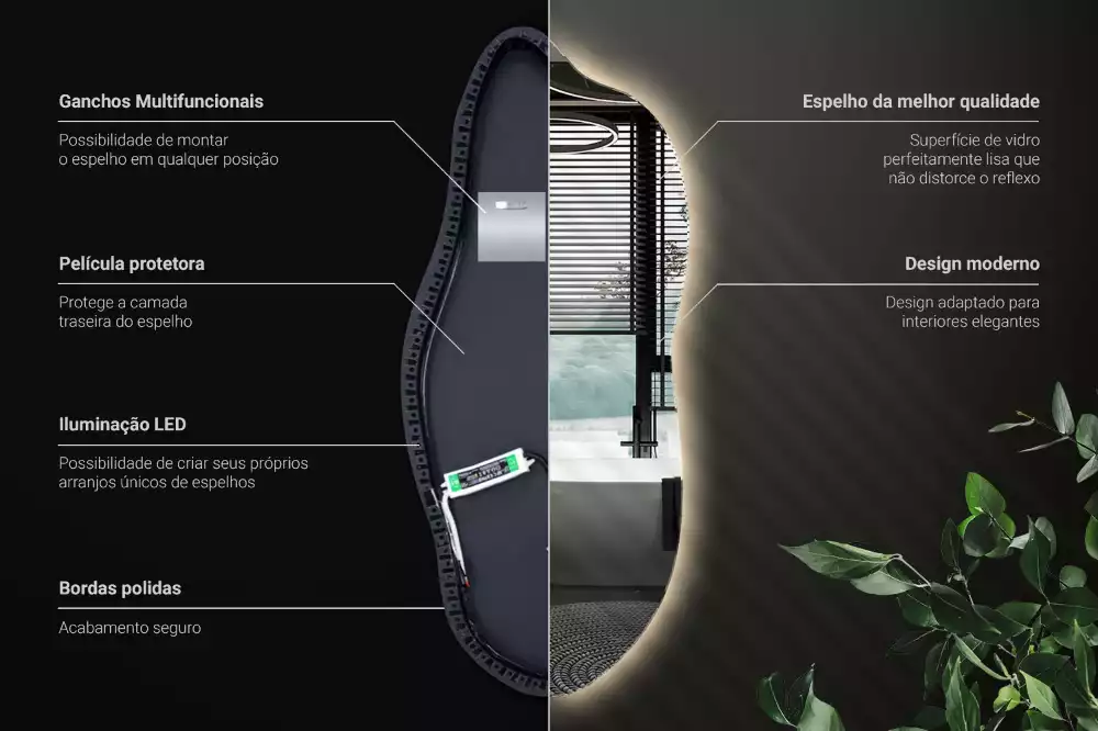 Ausgefallene spiegel mit led dekorativ