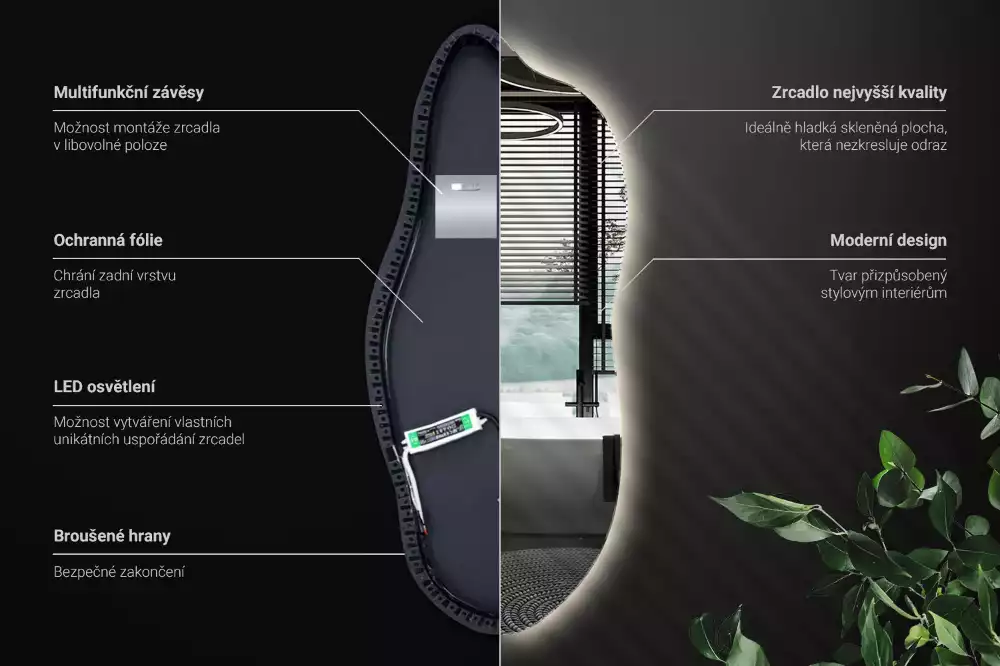 Ausgefallene spiegel mit led dekorativ