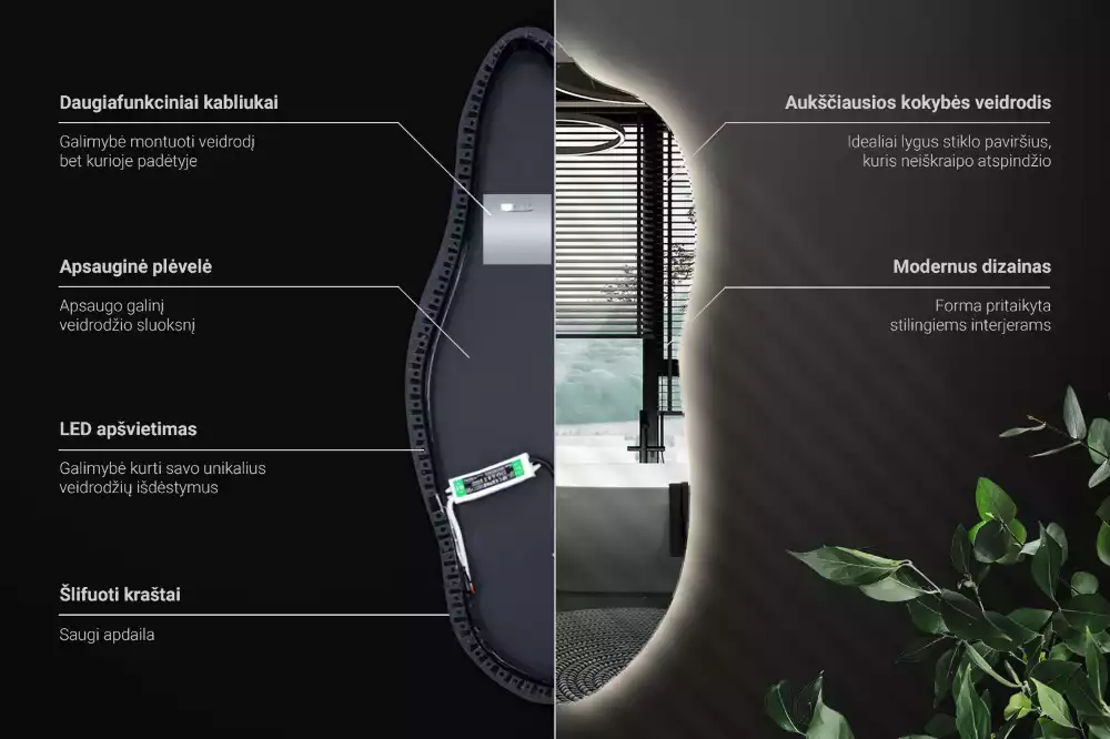 Ausgefallene spiegel mit led dekorativ