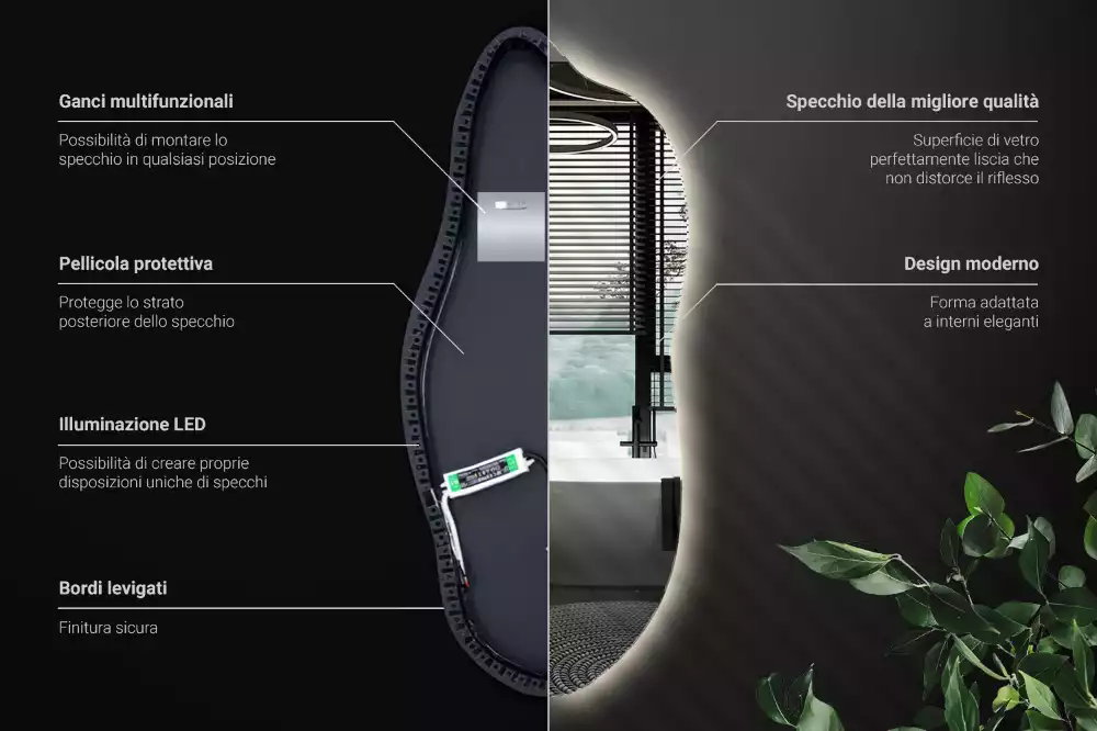 Ausgefallene spiegel mit led dekorativ