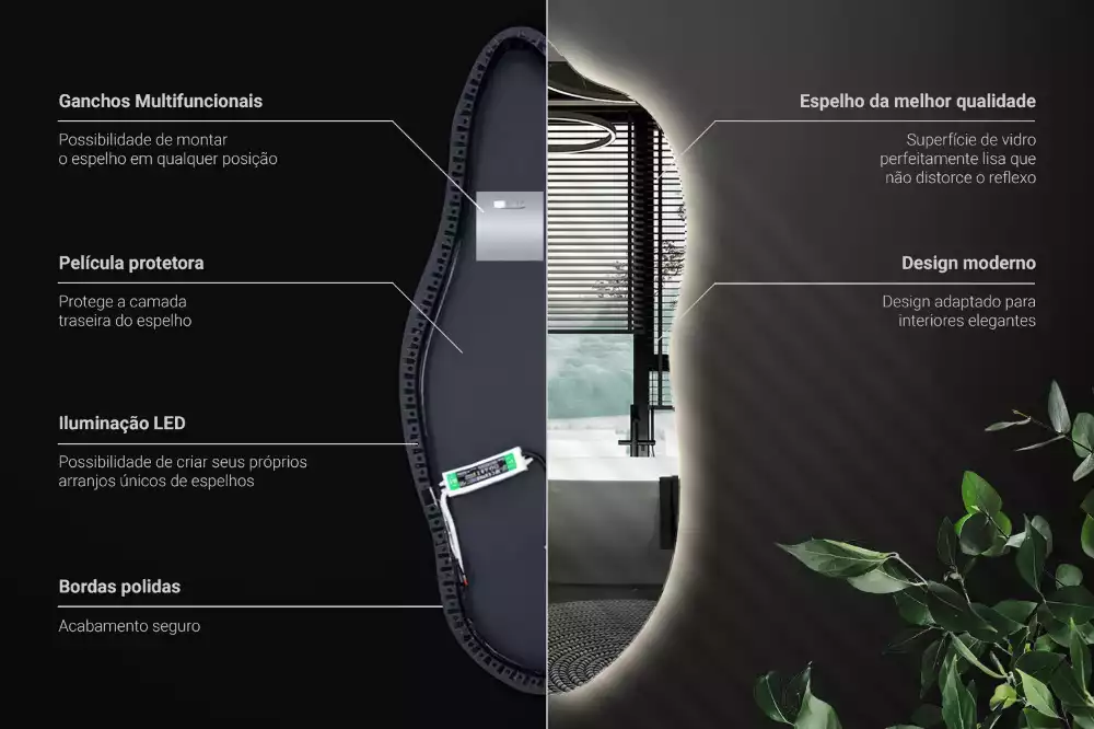Ausgefallene spiegel mit led dekorativ