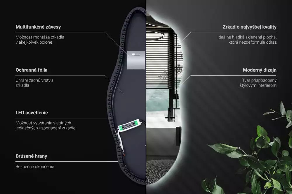 Ausgefallene spiegel mit led dekorativ