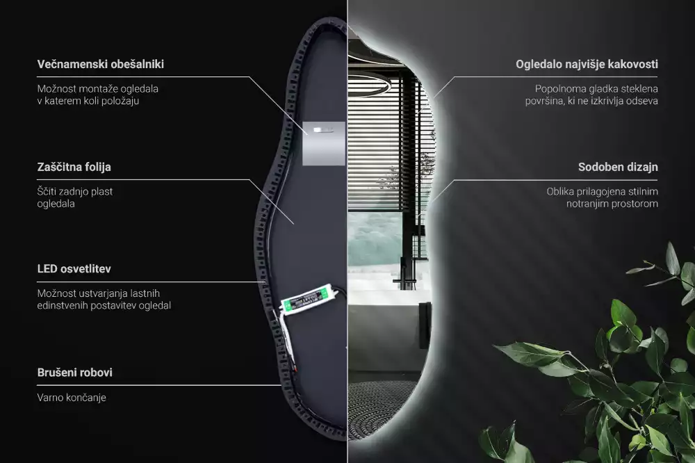 Ausgefallene spiegel mit led dekorativ