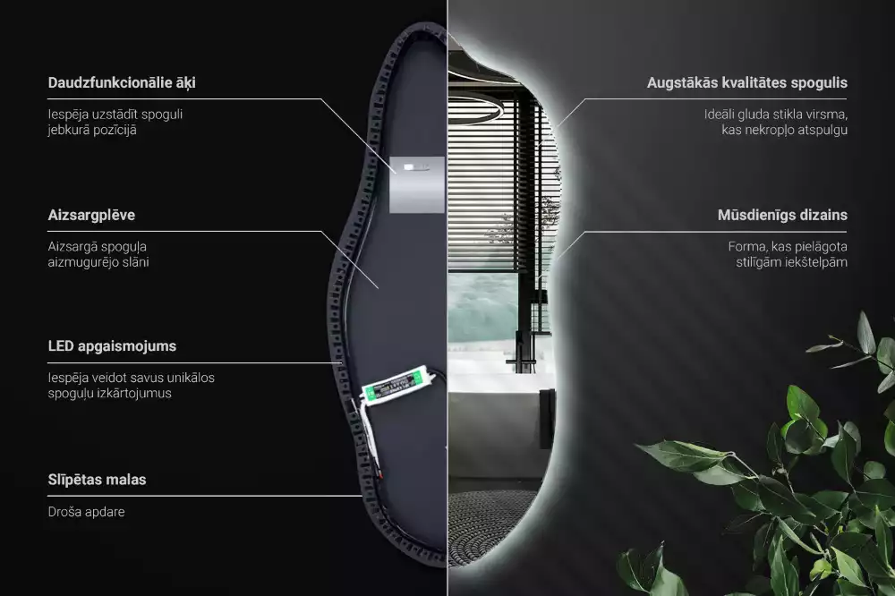 Ausgefallene spiegel mit led dekorativ