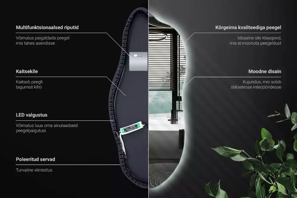 Ausgefallene spiegel mit led dekorativ