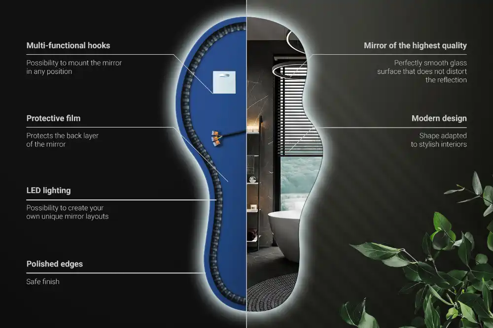 Eleganter organischer LED-Wandspiegel