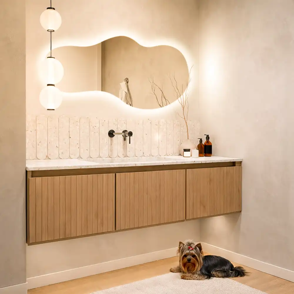 Eleganter organischer LED-Wandspiegel