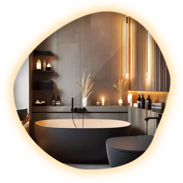 Spiegel unförmig wand