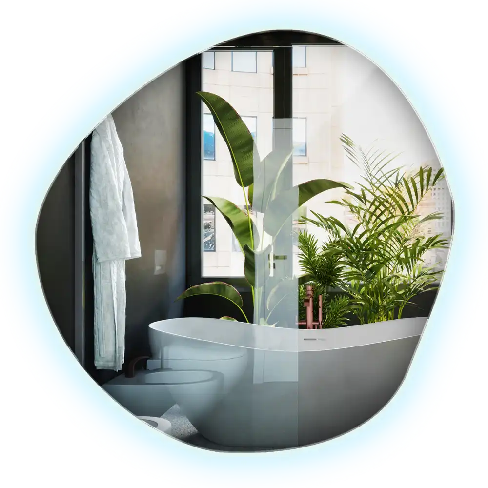 Spiegel unförmig wand