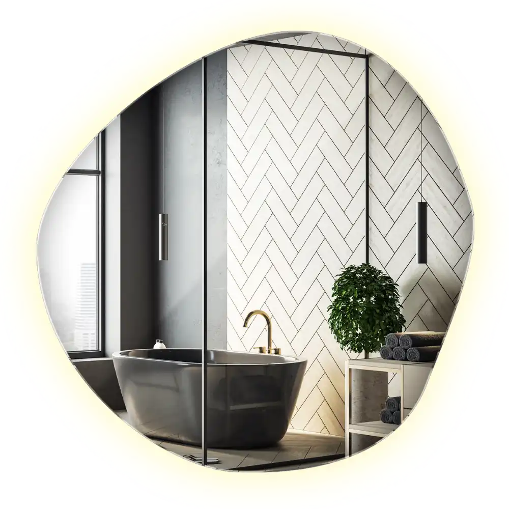 Spiegel unförmig wand